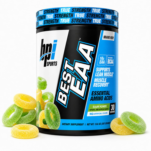 BPI Sports Essential Amino Acids EAA Powder - Pre, Intra & Post Workout Drink - BCAA Powder for Men & Women, EAA + BCAA + Hydration. Advanced Formula with 10g of EAA. (Sour Power)
