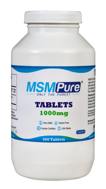 KALA HEALTH MSMPure MSM Tablets – 1,000 mg US-Made MSM per Tablet for Joint Health, Skin Appearance, Hair & Nail Support – Coated for Easy Swallowing, Tasteless – 360 Count