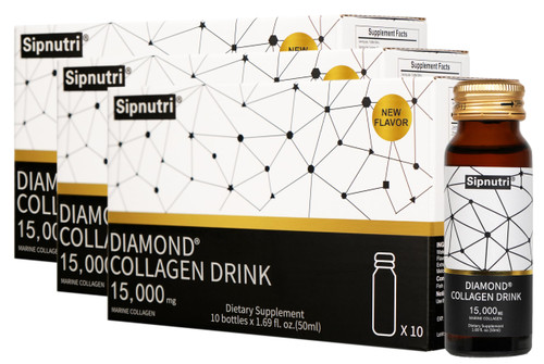Sipnutri 15,000mg Liquid Marine Collagen Peptides for Women Men -30 Bottles
