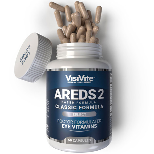 VisiVite AREDS 2 Select Eye Vitamins for Macular Support - Vitamins for Eyes with Zeaxanthin Plus Lutein Macular Supplement - Premium Macular Health Formula - Eye Supplements for Adults - 60 Capsules