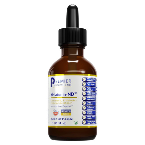 Premier Research Labs Melatonin-ND - Melatonin Liquid for Adults, Drops Made with Organic Ingredients, Vegan Friendly, Convenient & Easy to Take Formula - 2 Fl Oz (54 Servings)