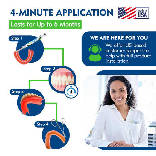 DenSurefit Lower Denture Reline Kit, 3-6 Month Soft Silicone Dentures Repair Set to Refit, Improve and Tighten, Easy to Use Reline Set with Larger Primer and Applicators for Comfortable Fit