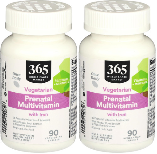 365 by Whole Foods Market, Multi Prenatal One Daily, 90 Tablets (Pack of 2)