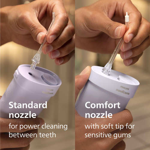 Philips Sonicare Compact Flosser 1000, Portable Water Flosser with 3 Flossing Modes, IPX7 Waterproof Oral Irrigator, Travel Friendly, Purple, Model HX3333/23