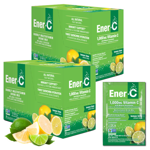 Ener-C Multivitamin Drink Mix, Electrolytes Powder - Lemon Lime, 60 Count