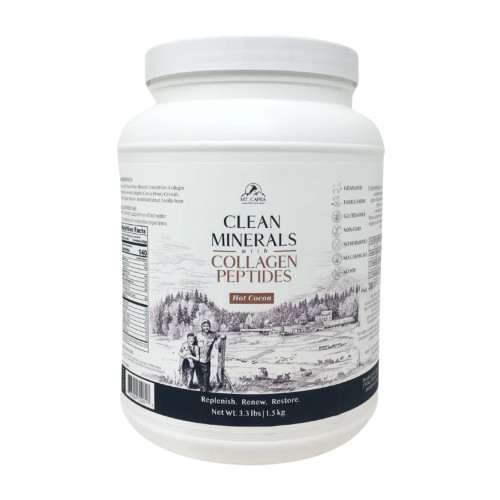 Mt. Capra Clean Minerals with Collagen Peptides | Healthy Hot Cocoa with Minerals from Goat Milk Whey and Grass-Fed Type I and III Collagen Peptides for 10 g Protein | 35 Servings - 3.3 Pounds