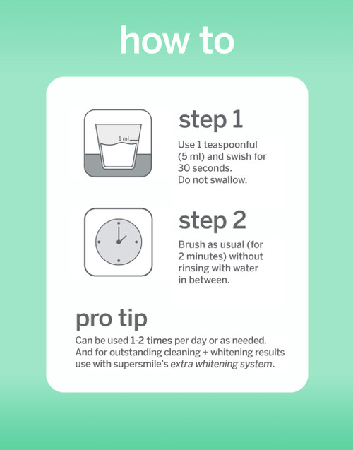 Supersmile Extra Whitening Pre-Rinse, 32 oz Jumbo Pre-Brush Mouthwash with Hydrogen Peroxide, Primes Teeth for Maximum Whitening, Original Mint, Alcohol Free, Enamel Safe