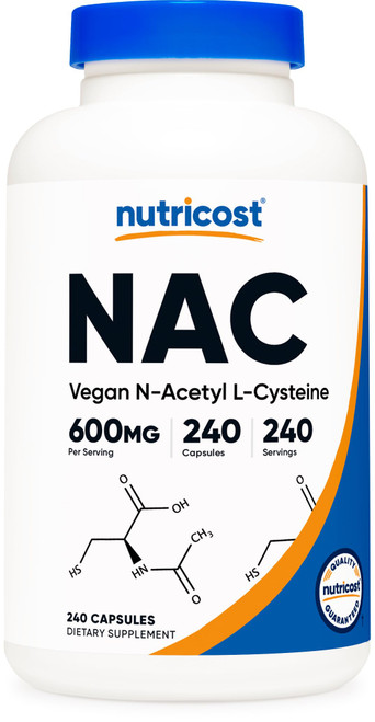 Nutricost N-Acetyl L-Cysteine (NAC) 600mg, 240 Vegetarian Capsules