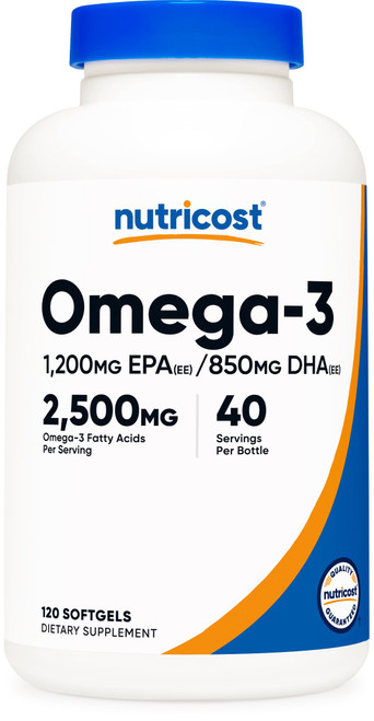 Nutricost Omega 3 Fish Oil (2500MG) 120 Softgels, 40 Servings
