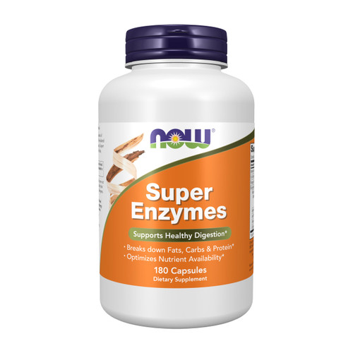 NOW Foods Supplements, Super Enzymes, Formulated with Bromelain, Ox Bile, Pancreatin and Papain,180 Capsules