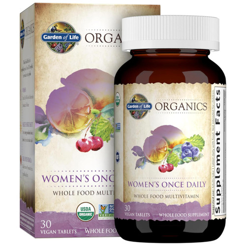 Garden of Life Organics, Women's Once Daily, Whole Food Multivitamin, 30 Vegan Tablets