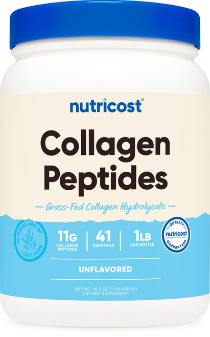 Nutricost Collagen Peptides Powder 1LB (454 G) - Grass Fed Bovine Collagen Hydrolysate (Unflavored)