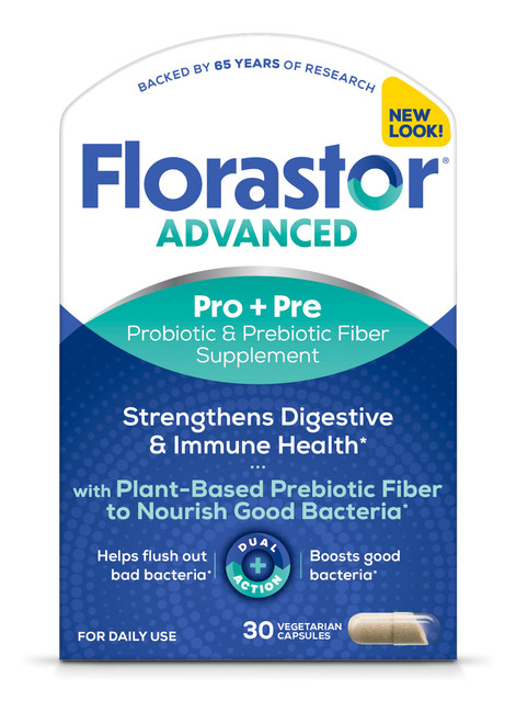 Florastor Advanced Pro+Pre Daily Probiotic and Prebiotic, 30 Capsules