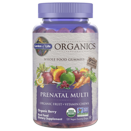 Garden of Life Organics Prenatal Gummies – Prenatal Vitamins for Women with Energy Metabolism Support & Healthy Fetal Development Support, Berry Flavor, USDA Organic, Vegan, 30 Day Supply