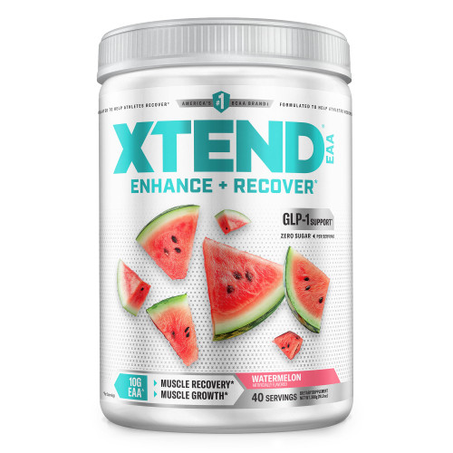 Xtend EAA + BCAA Powder | Muscle Recovery & Lean Muscle Growth | 9 Essential Amino Acids for Intra Workout or Post Workout Recovery | 10g EAAs Per 2 Servings | Watermelon 40 Servings