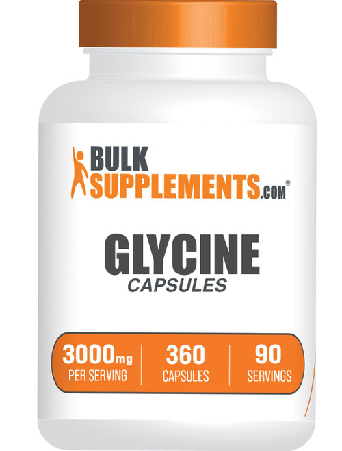 BulkSupplements.com Glycine Capsules - Amino Acid Supplement, 3000mg - Gluten Free, 4 Capsules per Serving, 360 Count (Pack of 1)