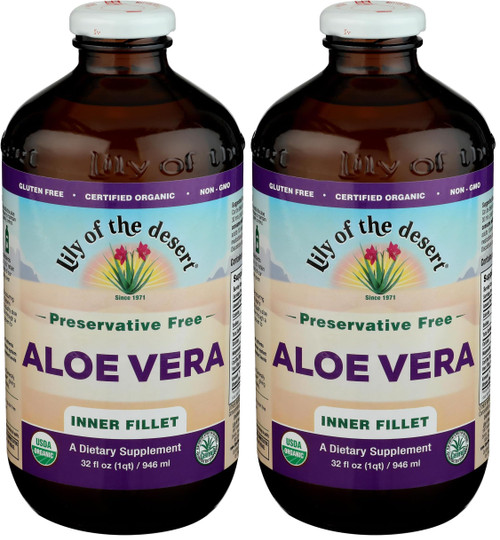 Lily Of The Desert Aloe Vera Juice 32 Oz Fillet Juices & Gels (Pack of 2)