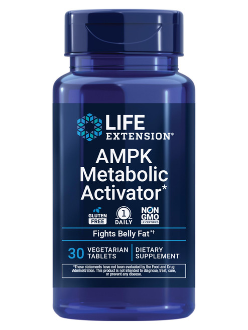 Life Extension AMPK Metabolic Activator*, Hesperidin, G. pentaphyllum, Fight unwanted Belly Fat, Target Overall Fat, Gluten-Free, Vegetarian, 1-Daily, Non-GMO, 30 Tablets