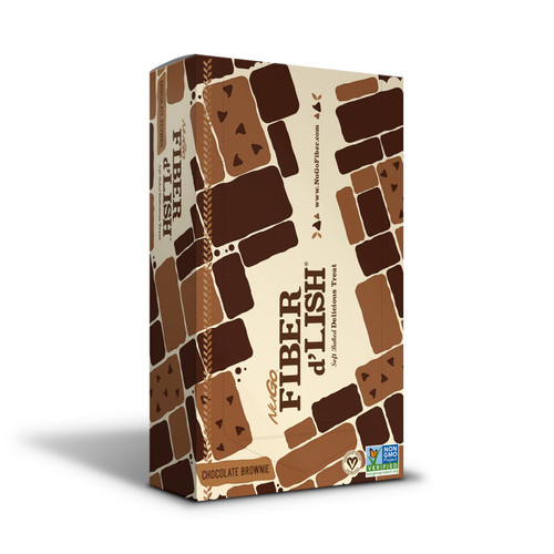 NuGo Fiber d'Lish, Brownie, 12g High Fiber, Vegan, 16 Count