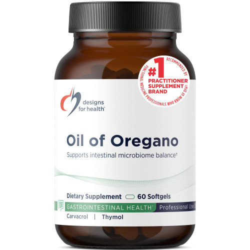 Designs for Health Oil of Oregano - Oregano Oil Capsules with Highly Concentrated Carvacrol - Supports Intestinal Cleansing - Oregano Oil Pills for GI Support (60 Softgels)