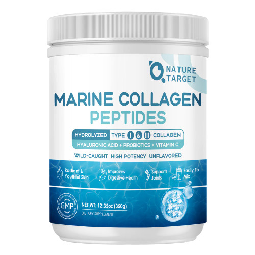 NATURE TARGET Marine Collagen Peptides Powder, 35 Servings