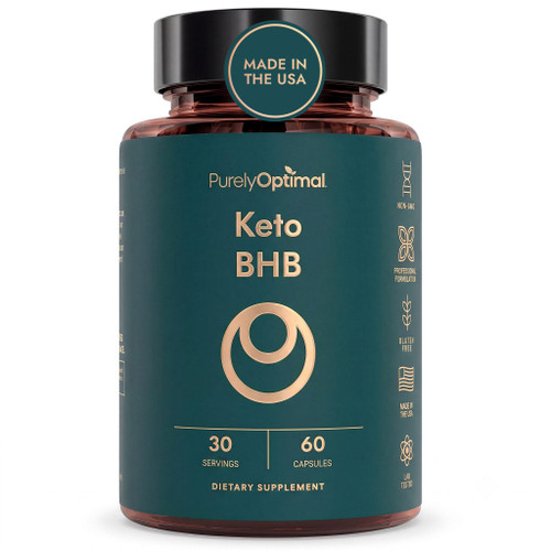 Purely Optimal Keto BHB Capsules – Exogenous Ketone Pills for Ketosis Support, Sustained Energy, Focus & Metabolism – for Women & Men, 60 Capsules