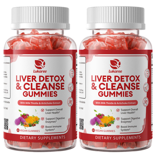 2 Pack Lukaree Liver Cleanse Detox & Repair Gummies w/Artichok & Dandelion