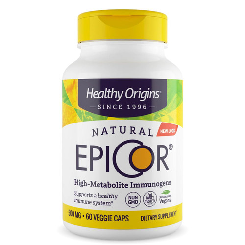 Healthy Origins EpiCor 500 mg, 60 Veggie Capsules - Featuring Clinically Studied Dried Yeast Fermentate - Supports Immune Function, Seasonal Wellness & Healthy Respiratory Health - 2 Month Supply