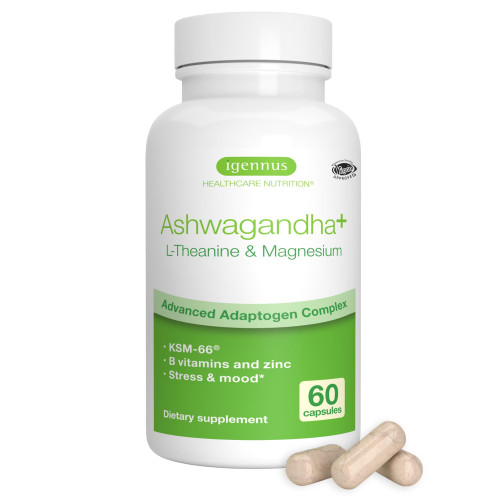 Igennus High Strength Ashwagandha KSM 66, Magnesium & L-Theanine Formula