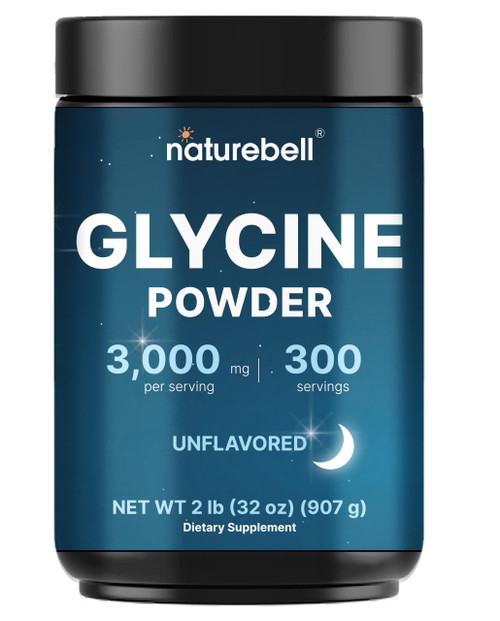Glycine Powder, 300 Servings (2 lb) – 3,000 mg Free-Form Glycine Per Serving – Unflavored Pure Powder – Non-GMO, cGMP Manufactured