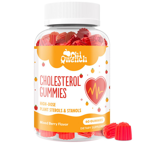 ChiQwench Cholesterol Supplements with 1500 Mg Plant Sterols & Stanols, Cholesterol Support Gummies, Cholesterol Complex Gummies, Maintains Normal Levels, Mixed Berry Flavor, 60 Count