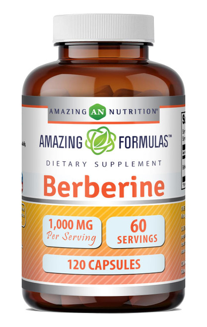 Amazing Formulas Berberine 1000mg Per Serving 120 Capsules Supplement | Non GMO | Gluten Free | Made in USA