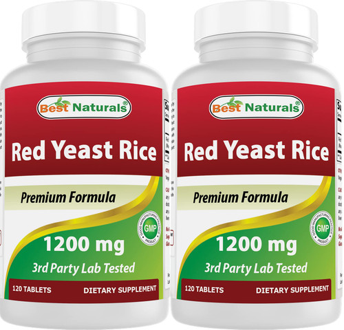 Best Naturals Red Yeast Rice 1200 mg (Non-GMO) 120 Tablets (120 Count (Pack of 2))