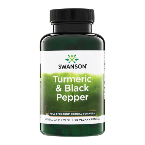 Swanson Premium Turmeric & Black Pepper Antioxidant Supplement for Active Adults Seeking Joint, Digestion, and Circulation Support - Non-GMO, Organic (90 Vegan Capsules, 2 Pack)