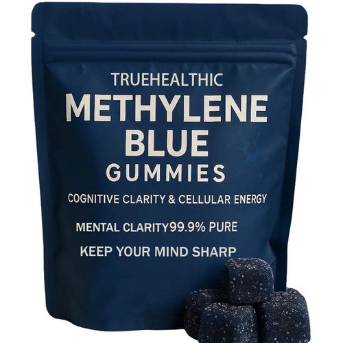 TRUEHEALTHIC Health Aura Blue Gummies, Methylene Blue Gummies, 5mg of Methylene Blue Per Gummy for Sustained Energy, Mental Clarity, Lifted Mood, Sharper Focus, 99.9% Pure, 30 Gummies