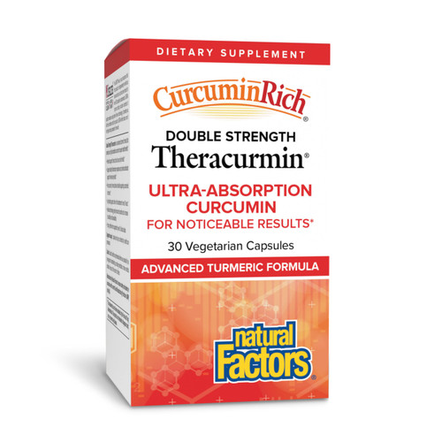 Natural Factors, CurcuminRich Double Strength Theracurmin, 60 mg, Just 1 Capsule Daily, Formulated for Superior Absorption, 30 Count (Pack of 1)