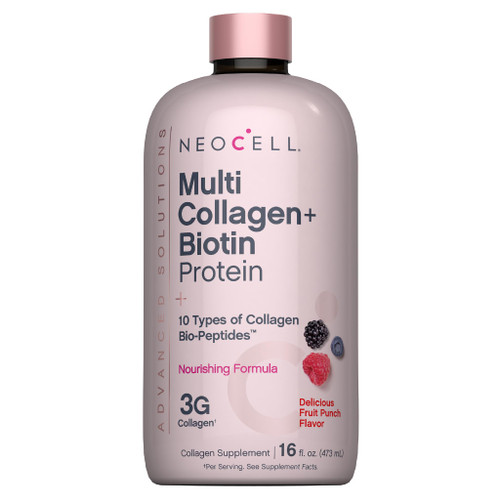 NeoCell Liquid Multi Collagen Peptides | 16 fl oz | with Biotin