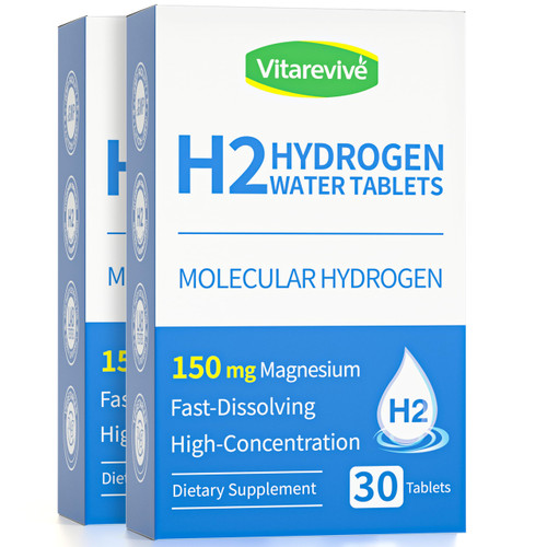 Vitarevive Molecular H2 Hydrogen Water Tablets for Drinking Water with Magnesium, High Potency H2 Formula, Antioxidant Support, Fast Dissolving Hydrogen Water Enhancer, 60 Tablets (Unflavored)