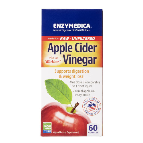Enzymedica Apple Cider Vinegar Supplement for Men & Women - 60 Count