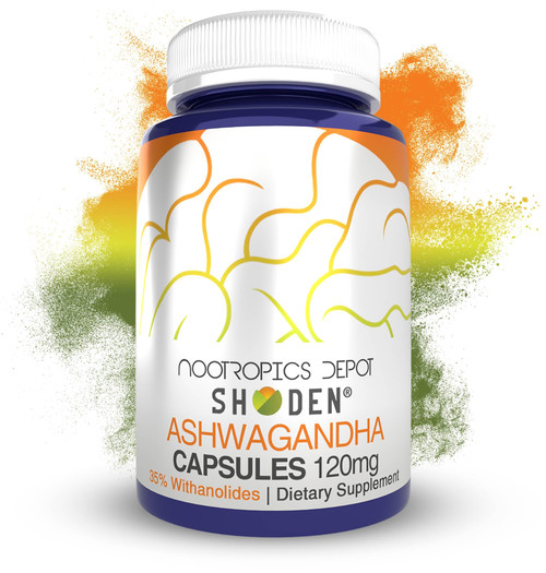 Nootropics Depot Shoden Ashwagandha Extract Capsules | 120mg | 30 Count | 35% Withanolides