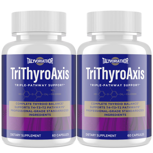 Thyroid Support Supplement for Women & Men – Professional T4, T3, T2 Triple-Pathway – Metabolism & Energy – with L-Tyrosine, Selenium, Ashwagandha – Standardized Herbs – 60 Capsules (2 Bottle)