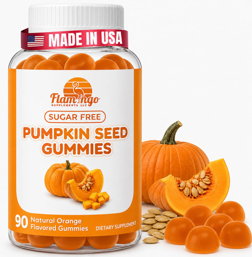 Pumpkin Seed Oil Gummies Sugar-Free Naturally Flavored- Pumpkin Seed Oil for Hair Growth, Bladder, Urinary Tract Support, Young Skin Supplement - Vegan, Halal Pumpkin Seed Extract- 90 Count