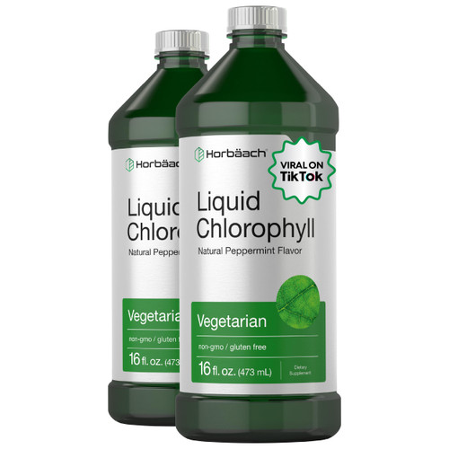 Horbäach Liquid Chlorophyll | 100 mg | 32 fl oz (2 x 16 fl oz Bottles)