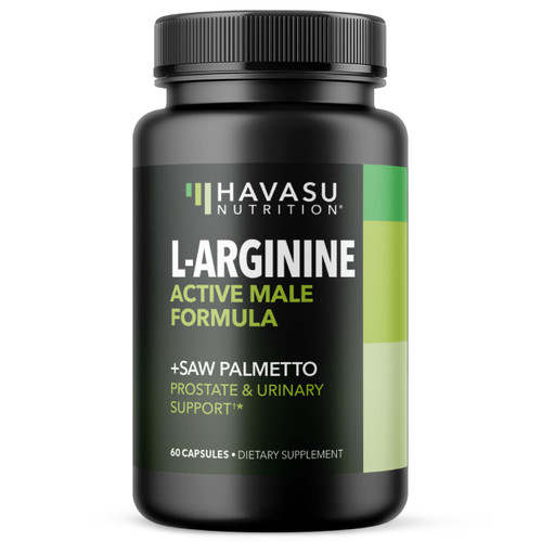 L-Arginine with Saw Palmetto for Men Capsules, Vegan, Non-GMO, 30 Servings