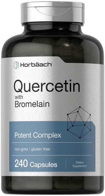 Horbäach Quercetin with Bromelain Supplement | 240 Capsules