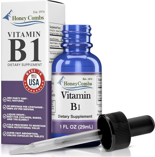 HoneyCombs Vitamin B1 Thiamine Mononitrate Supplement Drops, 1 Fl Oz