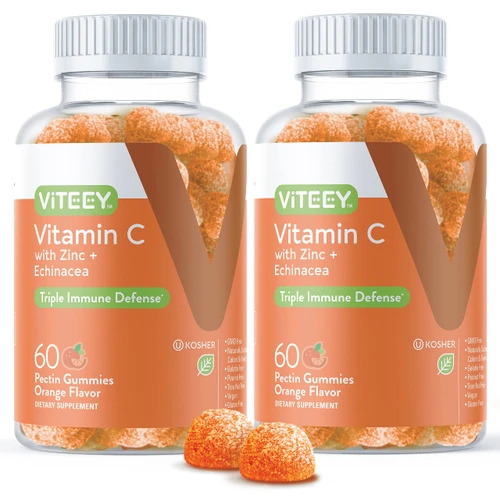 Viteey Vitamin C Gummies for Adults & Teens with Zinc & Echinacea-120 Count