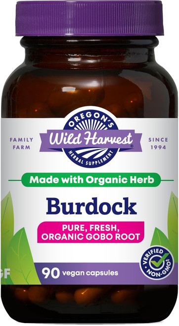 Oregon's Wild Harvest Burdock Organic Traditional Herbal Supplement Non GMO and Gluten Free | Vegan Capsules, 90 Count