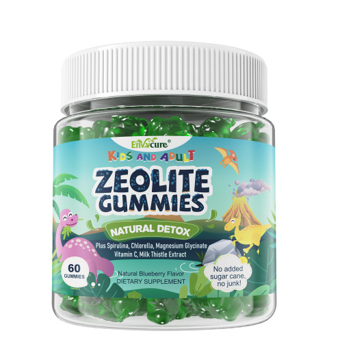 Zeolite Detox for kids & Adult-Sugar Free Zeolite Detox Gummies with Spirulina, Chlorella, Milk Thistle, Magnesium Glycinate, Calcium Citrate for Energy, Focus, Digestive, Immune, Antioxidant - 60Cts