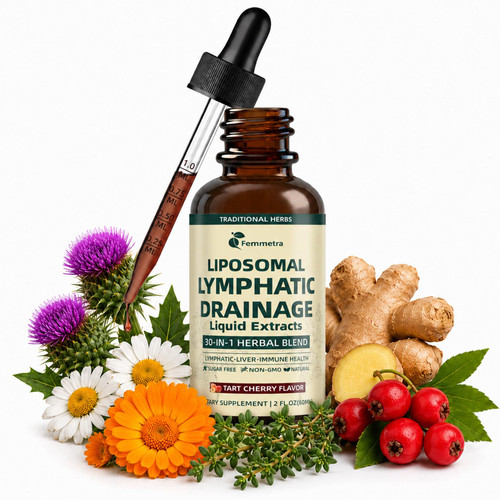Femmetra Liposomal Lymphatic Drainage Supplements with 30-in-1 Herbal Blend